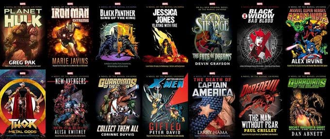 This collage of Marvel titles includes Secret Wars, Iron Man, and Thor