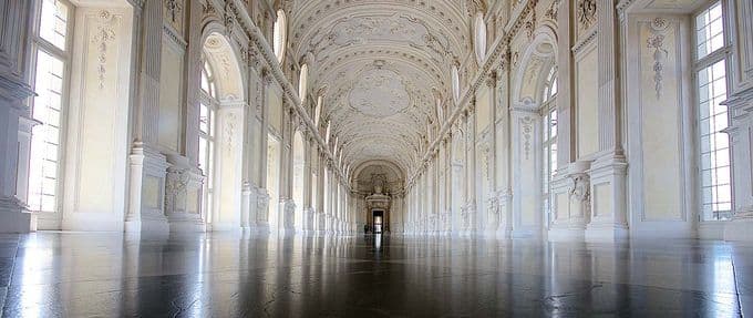 a ballroom with high ceilings is empty