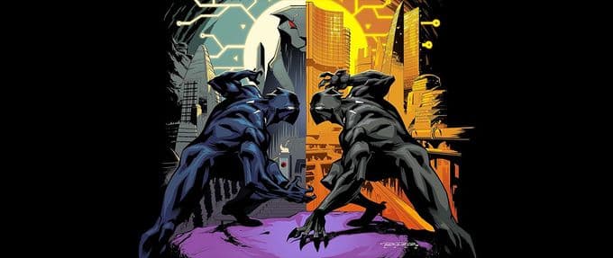 Black Panther faces a mirror version of himself on the cover of Black Panther: Sins of the King