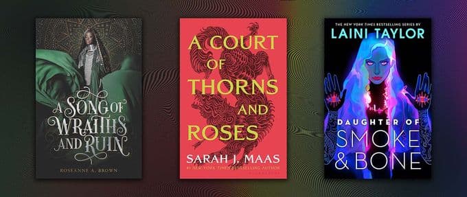 A Blank of Blank and Blank books includes a Court of Thorns and Roses