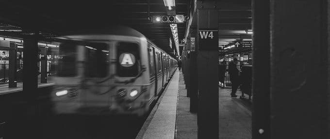 A train in New York City subway system