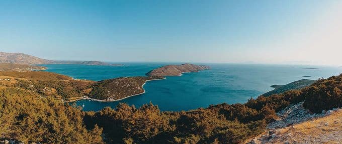 The landscape of Skyros, where Achilles once hid from the Trojan War