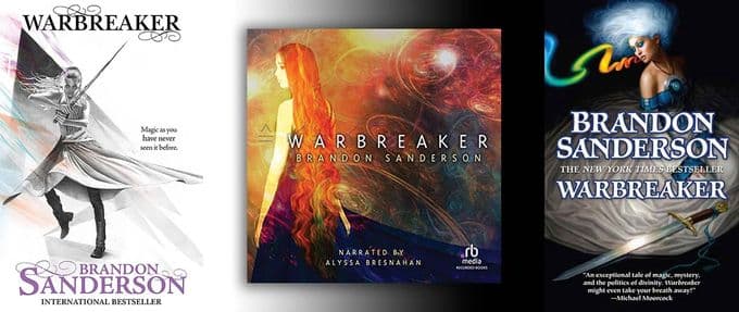 Three Cover versions of Warbreaker by Brandon Sanderson