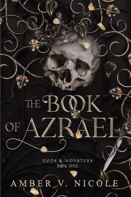 The cover of The Book of Azrael includes a skull and a knife